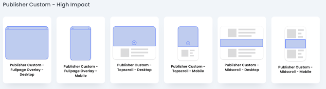 publisher custom midscroll fullpage overlay topscroll format